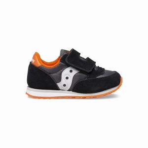 Kids' Saucony Baby Jazz Hook & Loop Sneakers Black / Grey / Orange | SG S82641-F80