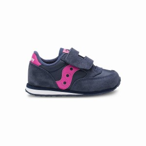 Kids' Saucony Baby Jazz Hook & Loop Sneakers Navy / Pink | SG S73064-W46