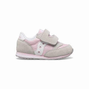 Kids' Saucony Baby Jazz Hook & Loop Sneakers Grey / Pink / White | SG S05381-T20