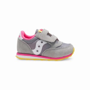 Kids' Saucony Baby Jazz Hook & Loop Sneakers Grey / Pink | SG S73169-Y43