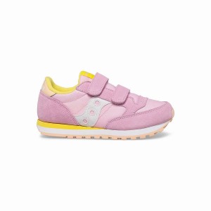 Kids' Saucony Jazz Double Hook & Loop Sneakers Pink / Yellow / Coral | SG S06952-A20