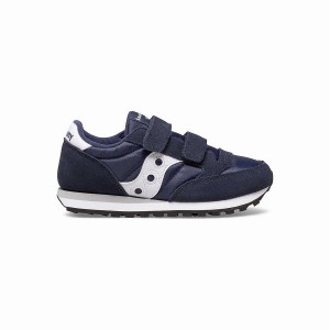 Kids' Saucony Jazz Double Hook & Loop Sneakers Navy / White | SG S83720-S92