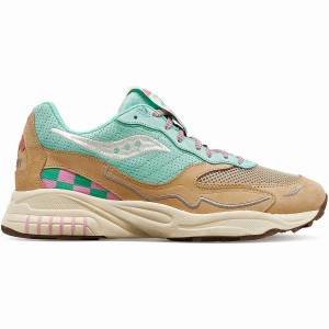 Men's Saucony 3D Grid Hurricane Earth Citizen Sneakers Turquoise / Grey | SG S70426-G76