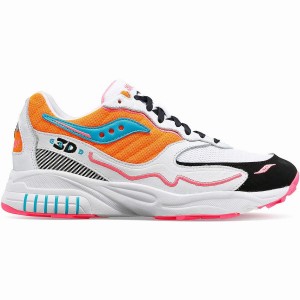 Men's Saucony 3D Grid Hurricane Sneakers White / Orange | SG S03149-L96