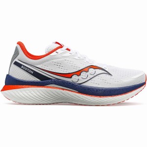 Men's Saucony Boston Endorphin Speed 3 Running Shoes White / Navy | SG S38561-A76