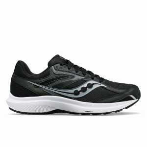 Men's Saucony Cohesion 17 Wide Running Shoes Black / White | SG S08795-K06