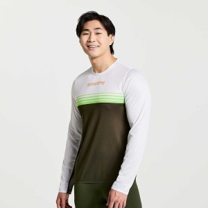 Men's Saucony Elite Long Sleeve T Shirts Umbra | SG S02786-P30