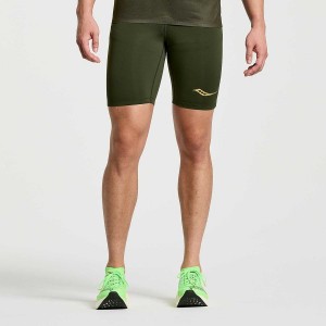 Men's Saucony Elite Tight Shorts Umbra | SG S95643-B65