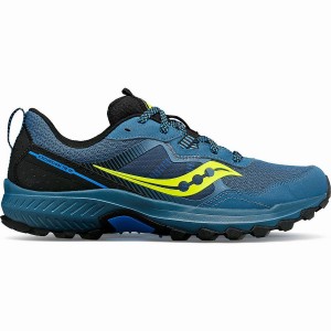 Men's Saucony Excursion TR16 Trail Running Shoes Blue / Black | SG S17346-Y92