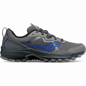 Men's Saucony Excursion TR16 Trail Running Shoes Grey / Blue | SG S07162-Z04