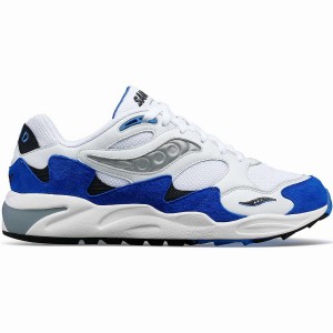 Men's Saucony Grid Shadow 2 Sneakers White / Blue | SG S31602-X18