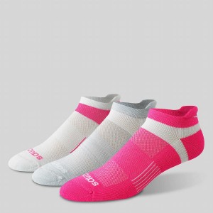 Men's Saucony Inferno No Show Tab 3-Pack Socks Pink | SG S21470-G95