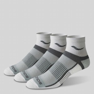 Men's Saucony Inferno Quarter 3-Pack Socks White | SG S98053-Y81