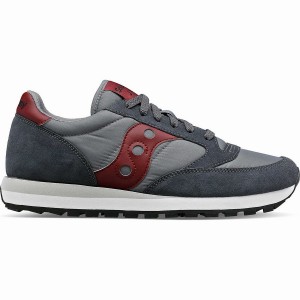 Men's Saucony Jazz Original Sneakers Grey / Dark Red | SG S13562-V38