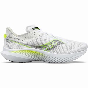 Men's Saucony Kinvara 14 Running Shoes White / Green | SG S81320-W01