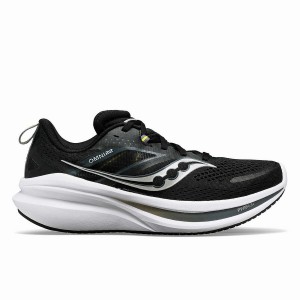 Men's Saucony Omni 22 Wide Running Shoes Black / White | SG S87504-X60