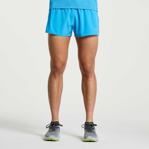 Men's Saucony Outpace 2.5" Split Shorts AZURE | SG S81043-C64