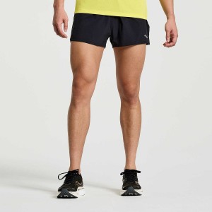 Men's Saucony Outpace 2.5" Split Shorts Black | SG S92513-V40