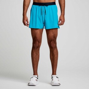 Men's Saucony Outpace 3" Shorts Blue | SG S08239-L49