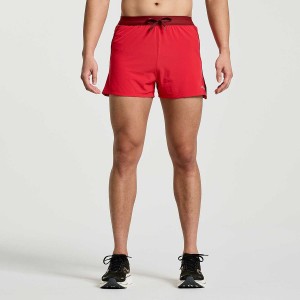 Men's Saucony Outpace 3" Shorts Red | SG S93078-H84