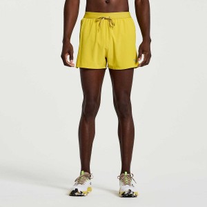 Men's Saucony Outpace 3" Shorts Yellow | SG S46519-J70