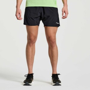 Men's Saucony Outpace 5" Shorts Black | SG S87103-M17