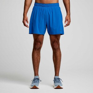 Men's Saucony Outpace 5" Shorts Blue | SG S19548-S45