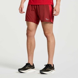 Men's Saucony Outpace 5" Shorts Red | SG S03159-B38