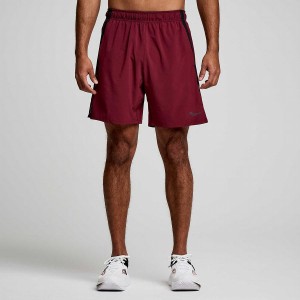 Men's Saucony Outpace 7" Shorts Red | SG S37945-X75