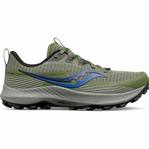 Men's Saucony Peregrine 13 Running Shoes Khaki / Black | SG S50968-R51