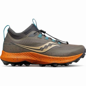 Men's Saucony Peregrine 13 ST Trail Running Shoes Brown | SG S30427-R82