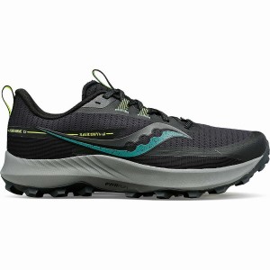 Men's Saucony Peregrine 13 Wide Trail Running Shoes Black / Khaki | SG S51308-Y27