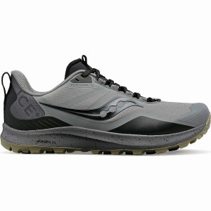 Men's Saucony Peregrine ICE+ 3 Running Shoes Grey / Black | SG S43105-Z09