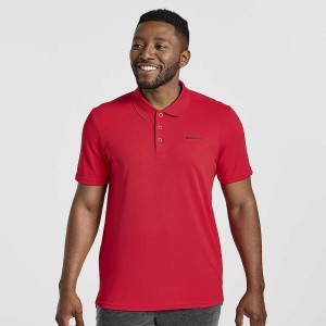 Men's Saucony Polo T Shirts Red | SG S70412-F26