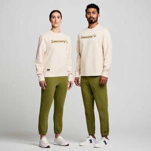 Men's Saucony Recovery Crew Sweatshirt Beige | SG S69153-U24