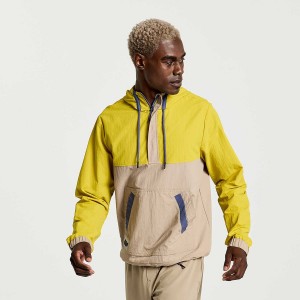 Men's Saucony Rested Anorak Tops Yellow | SG S46153-H98