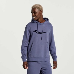 Men's Saucony Rested Hoodie Blue | SG S92307-Q70