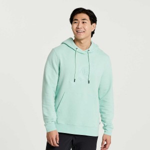 Men's Saucony Rested Hoodie Turquoise | SG S04617-W68