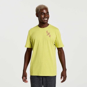 Men's Saucony Rested T Shirts Yellow | SG S61028-T09