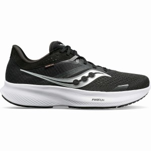 Men's Saucony Ride 16 Running Shoes Black / White | SG S46832-A23