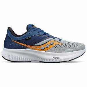 Men's Saucony Ride 16 Running Shoes Grey / Navy | SG S24607-M16