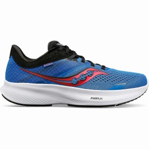 Men's Saucony Ride 16 Wide Running Shoes Blue / Black | SG S18765-W17