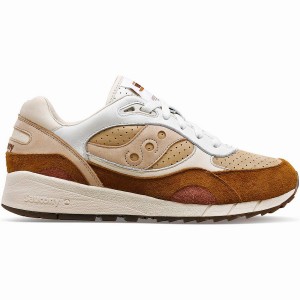 Men's Saucony Shadow 6000 Cappuccino Sneakers White / Brown | SG S49037-J69