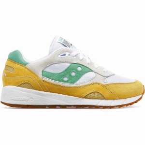 Men's Saucony Shadow 6000 Sneakers White / Yellow / Green | SG S59764-N17