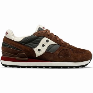 Men's Saucony Shadow Original Premium Sneakers Brown / Green | SG S61284-S96