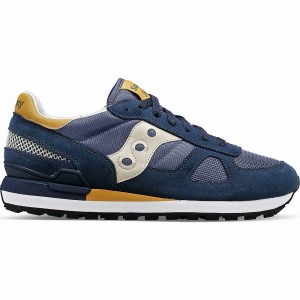 Men's Saucony Shadow Original Sneakers Navy / Brown | SG S27985-G81