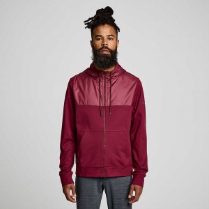 Men's Saucony Solstice Zip Hoody Tops Red | SG S49061-C29