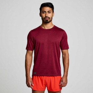 Men's Saucony Stopwatch Short Sleeve T Shirts Red | SG S02143-L46