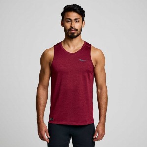 Men's Saucony Stopwatch Singlet Tank Top Red | SG S86901-E78