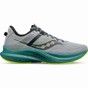 Men's Saucony Tempus Running Shoes Grey / Green | SG S30571-B54